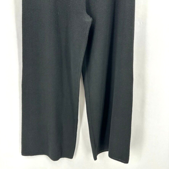 Mer Sea Palazzo Pants Black‎ Sweater Knit Wide Leg Med Recycled Cozy Comfort NWT - Picture 3 of 12